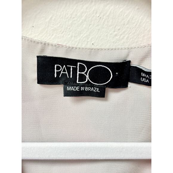 PatBO Floral Print Puff Sleeve V-Neck Button Front Blouse Pink Women's Size us 4 - Picture 5 of 6